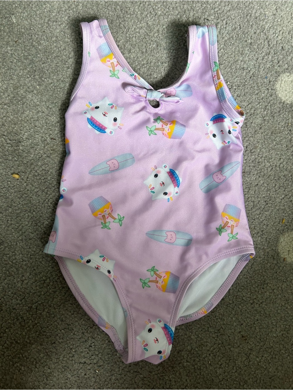 Girls Lavender Unicorn Surf One-Piece Swimsuit